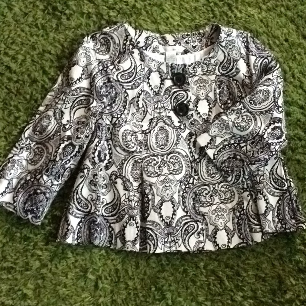 Black and White Short Jacket with flare bottom